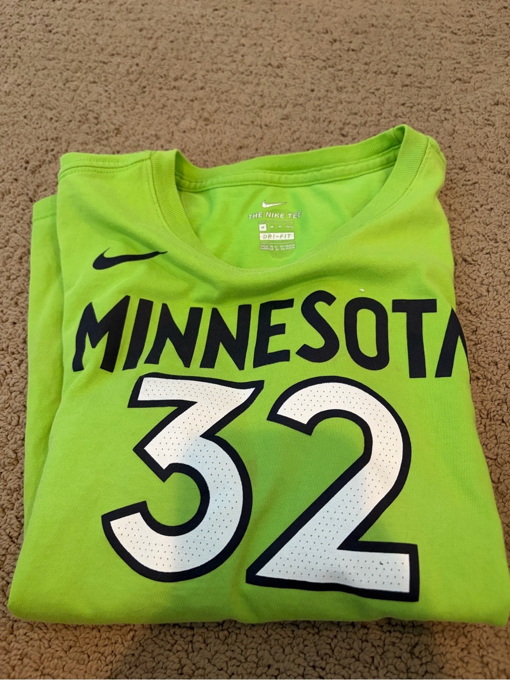 Nike Kids Minnesota 32 Lime Green Graphic Tee